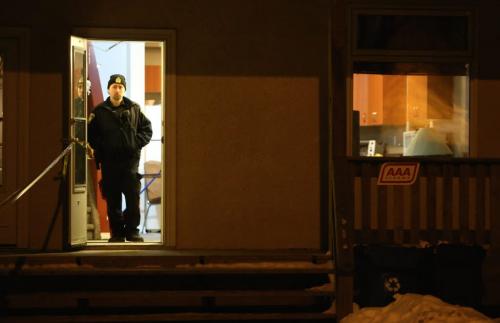 Winnipeg Police on the scene after a man and woman were both taken to hospital, Friday, March 1, 2013. (TREVOR HAGAN/ WINNIPEG FREE PRESS)