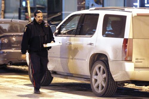 March 3, 2013 - 130303  -  Police investigate on the 200 block of Portage Ave Sunday, March 3, 2013. John Woods / Winnipeg Free Press