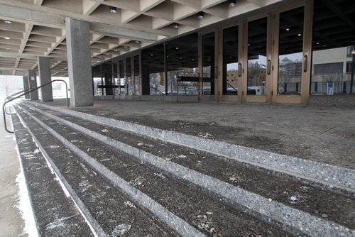 The steps at the Centennial Concert Hall on Main St in Winnipeg  See Gordon Sinclair column- March 06, 2013   (JOE BRYKSA / WINNIPEG FREE PRESS)