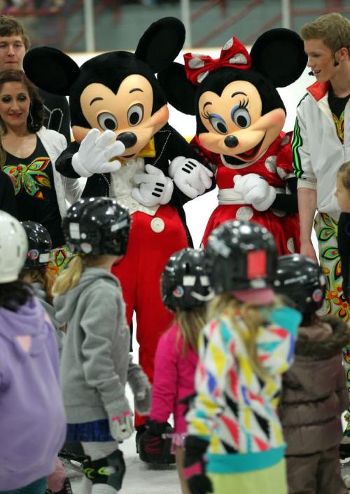 A selection of Disney Charachters made a surprise visit to the Dakota arena's figure skating school's workouts Wednesday afternoon. The surprise "Skate Mob" featured of course, Mickey and Minnie making a return visit to the city for "Disney On Ice" See release......