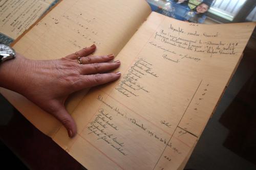 1898-99 handwritten journal in French by  Sisters of Misericorde who founded the child welfare system in Manitoba at the Villa Rosa, 784 WolseleySee Carol Sanders story- March 07, 2013   (JOE BRYKSA / WINNIPEG FREE PRESS)