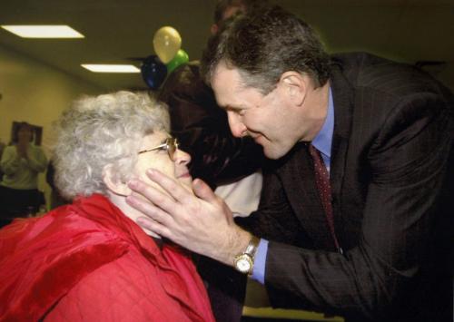 with his grama  Jessie at age 100 - Brian Pallister  family handout  photos for Randy Turner story on Provincial PC leader  KEN GIGLIOTTI / Mar. 8 2013 / WINNIPEG FREE PRESS