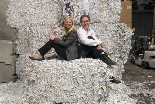 Patti Bowles, and husband Kristjan Backman of Phoenix Recycling Inc. 76 Hoka St. Their company now has 1,700 custiomer and 21 employees and was named 2013 Manitoba Family Owned Business of the Year See Murray McNeil story- March 11, 2013- (JOE BRYKSA / WINNIPEG FREE PRESS)