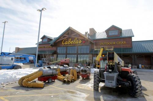 Cabela's World's Formost Outfitters is almost finished. The constructing site is very busy as a spring 2013 opening is advertised on a sign on the big US business. March 13, 2013  BORIS MINKEVICH / WINNIPEG FREE PRESS