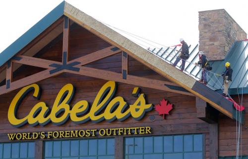 Cabela's World's Formost Outfitters is almost finished. The constructing site is very busy as a spring 2013 opening is advertised on a sign on the big US business. March 13, 2013  BORIS MINKEVICH / WINNIPEG FREE PRESS