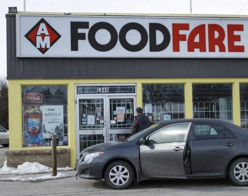 A number of area residents who regularly frequented the Foodfare location at 1840 Arlington St. at Polson Avenue found the doors locked and the location permanently shut down for business on Wednesday, March 13, 2013. A sign on the door states that the location has declared bankruptcy. March 13, 2013. (CROSIER) (JESSICA BURTNICK/WINNIPEG FREE PRESS)