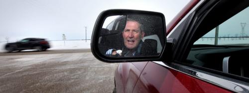 Conservative Leader Brian Pallister poses in the heart of his riding Friday morning. See Randy Turner's tale......March 15, 2013 - (Phil Hossack / Winnipeg Free Press)