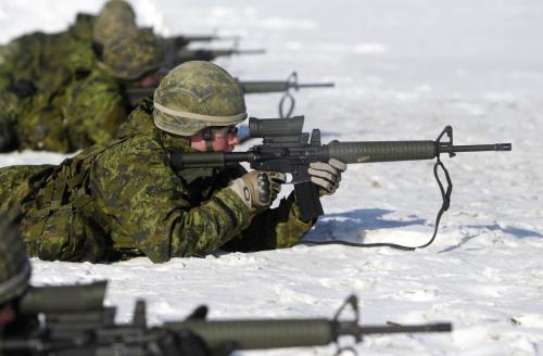 A member of the Lake Superior Scottish Regiment participates in the T. Eaton Cup Äì Military Skills Competition at St. Charles Ranges just outside Winnipeg (in Headingley). Sixteen military teams from 38 CBG and the US will be compete in timed events such as live fire, navigation and overcoming obstacles. , Saturday, March 16, 2013. ( TREVOR HAGAN/WINNIPEG FREE PRESS)