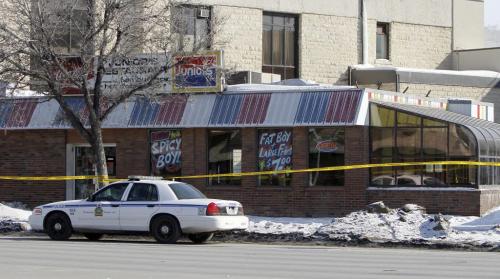 Police investigating a stabbing at Junior's, Saturday, March 16, 2013. (TREVOR HAGAN/WINNIPEG FREE PRESS)