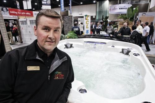 Jay Breckman, general manager of LCL Spas during the Home Expressions show at the Convention Centre. 130317 March 17, 2013 Mike Deal / Winnipeg Free Press