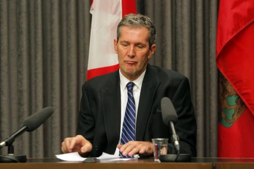 Brian Pallister makes a major policy announcement at the Legislature this morning. Various photos with various expressions. March 18, 2013  BORIS MINKEVICH / WINNIPEG FREE PRESS