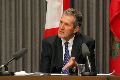 Brian Pallister makes a major policy announcement at the Legislature this morning. Various photos with various expressions. March 18, 2013  BORIS MINKEVICH / WINNIPEG FREE PRESS