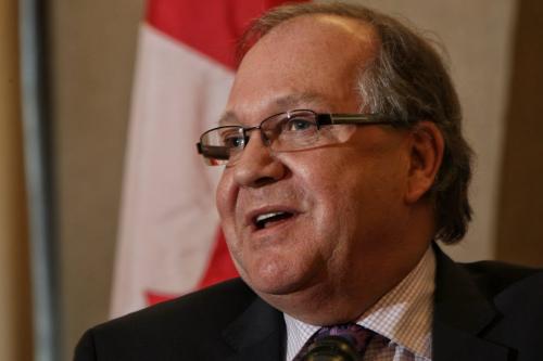 The Honourable Bernard Valcourt Minister of Aboriginal Affairs and Northern Development speaks during an announcement in Winnipeg that Bill C-27, the First Nations Financial Transparency Act reached Royal Assent and became law today.  130327 March 27,  2013 Mike Deal / Winnipeg Free Press