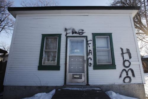 April 1, 2013 - 130401  -  Home of Chris McNally which was vandalized Monday, April 1, 2013.  John Woods / Winnipeg Free Press