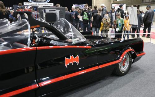Visitors snap photos of a version of the original Batmobile on display at the 39th annual World of Wheels show at the Winnipeg Convention Centre on Sat., April 6, 2013. The show continues Sunday. Photo by Jason Halstead/Winnipeg Free Press