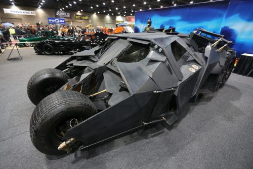 Two of the three Batmobiles on display at the World of Wheels at the Winnipeg Convention Centre, April 6, 2013. (TREVOR HAGAN/WINNIPEG FREE PRESS)