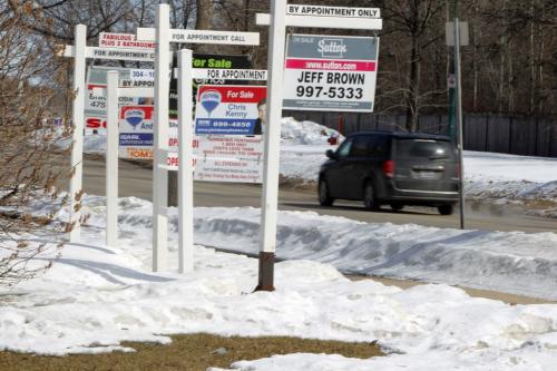 house/condo for sale signs on Taylor Ave west. April 8, 2013  BORIS MINKEVICH / WINNIPEG FREE PRESS