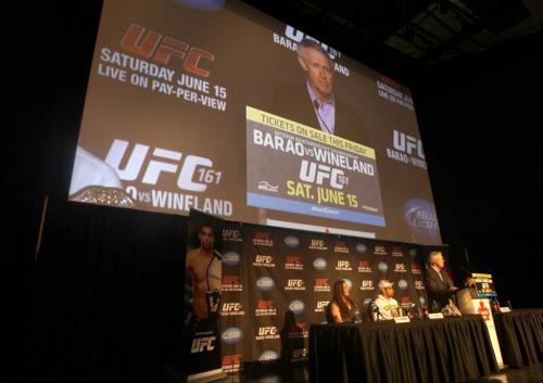 UFC 161 News conference UFC 161 newsconference to promote event in Winnipeg June 15, 2013 See Melissa Martin story- April 10, 2013   (JOE BRYKSA / WINNIPEG FREE PRESS)