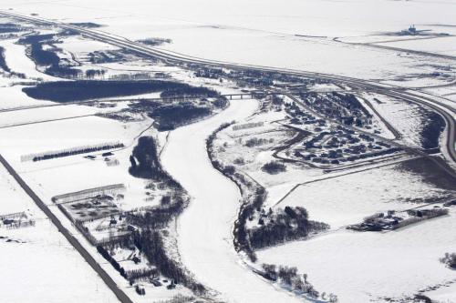 AERIAL PHOTOS south of winnipeg along the Red River. April 10, 2013  BORIS MINKEVICH / WINNIPEG FREE PRESS