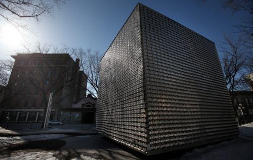 2013 A Cube Odyssey...... The iconic Market Square stage still lists a littany of problems yet it's archetecs continue to win awards for it's design...See Story. April 10, 2013 - (Phil Hossack / Winnipeg Free Press)