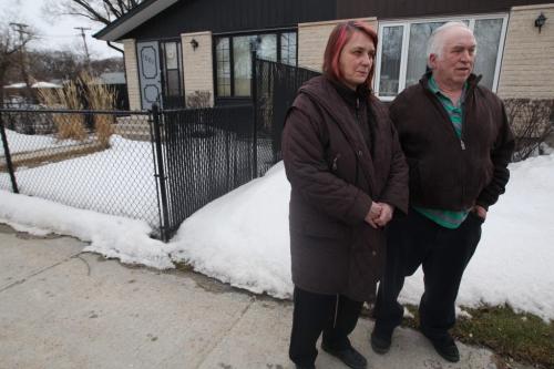 Barbara and Raymond Korb wanted their neighbors high fence, rear, taken down but lost their effort today with the city- It is 6 ft highsee Cindy Chan story- April 12, 2013   (JOE BRYKSA / WINNIPEG FREE PRESS)
