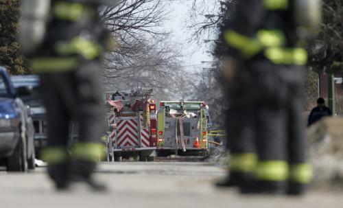 Firefighters at Union Street fire, Saturday, April 13, 2013. (TREVOR HAGAN/WINNIPEG FREE PRESS)