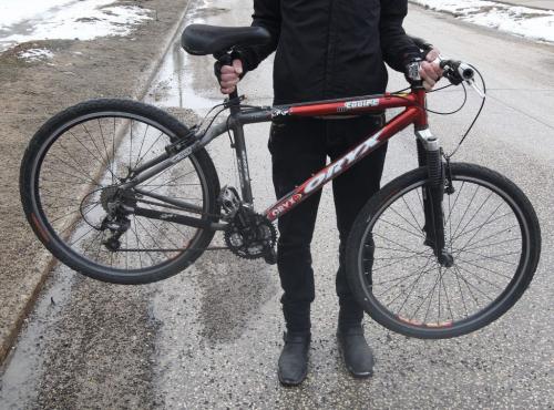 24-year-old Winnipeg cyclist who was punched in the face by a driver a year ago (April 18, 2012), called police, and then ended up being the only one charged when the driver claimed the cyclist spit on him first.- Standup Photo- April 16, 2013   (JOE BRYKSA / WINNIPEG FREE PRESS)