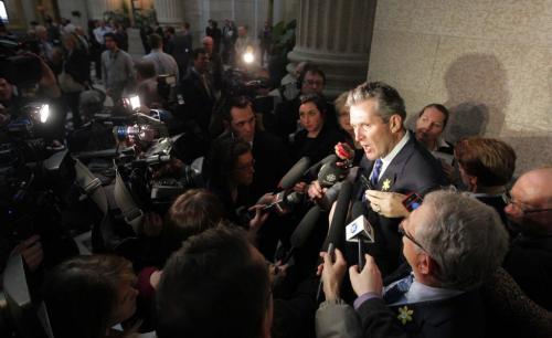2013 BUDGET - Opposition leader Brian Pallister is not happy with the NDP budget. April 16, 2013  BORIS MINKEVICH / WINNIPEG FREE PRESS