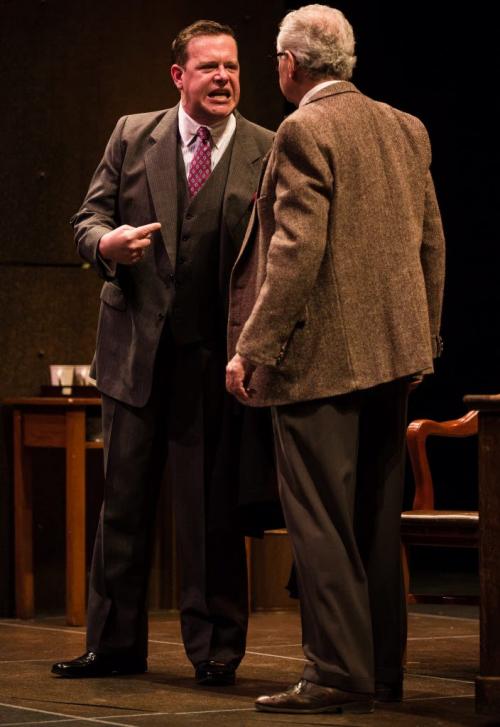 A scene from Other People's Money at the John Hirsch Theatre, opening April 18, 2013. Ashley Wright as Lawrence Garfinkle (left) and Harry Nelken as Andrew Jorgenson.  130416 - Tuesday, April 16, 2013 - (Melissa Tait / Winnipeg Free Press)