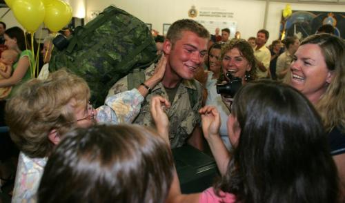 BORIS MINKEVICH / WINNIPEG FREE PRESS  060816 Canadian troops return from Afghanistan in Winnipeg and are greeted by friends and family. Private Paul Skrypnyk is greeted by 10 family members. He is from Winnipeg(St. James).