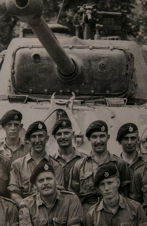 Stan Jaworski, a Korean veteran, in the centre of this photo with Lord Strathacona Horse, Armoured Division in Korea in 1952, Jaworski, originally from Brandon, MB, will travel to Korea on April 20th, to participate in ceremonies with Korean government. 130419 - Friday, April 19, 2013 - (Melissa Tait / Winnipeg Free Press)
