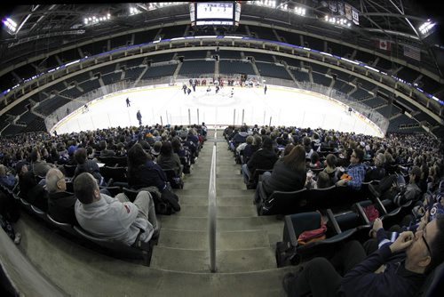 Winnipeg Jets' practicing at MTS Centre in Winnipeg in front of about 3000 fans from the ticket waiting list who were invited to a special open practice, Sunday, April 14, 2013. (TREVOR HAGAN/WINNIPEG FREE PRESS)