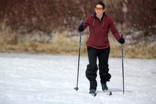 Jodi Pratt cross country skiing in Wildwood Park, Sunday, April 14, 2013. (TREVOR HAGAN/WINNIPEG FREE PRESS)