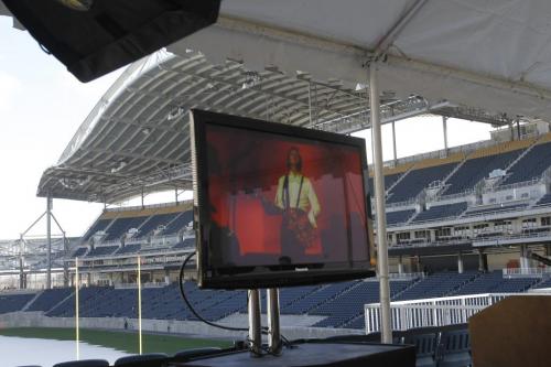 A video of Paul McCartney is shown In lnvestors Group Field Monday at the announcement he will here on Aug.12. Wayne Glowacki/Winnipeg Free Press April 12 2013 Geoff Kirbyson story(WAYNE GLOWACKI/WINNIPEG FREE PRESS) Winnipeg Free Press April 22  2013