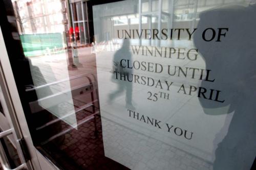 University of Winnipeg closed because of a threat. Will open tomorrow. April 24, 2013  BORIS MINKEVICH / WINNIPEG FREE PRESS
