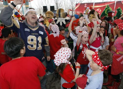 2017 Canada Games goes to Winnipeg , announced  at Forks Friday, and the celebrations has started with school kids and Dancin Gabe having fun after the  announcement KEN GIGLIOTTI / April . 26 2013 / WINNIPEG FREE PRESS