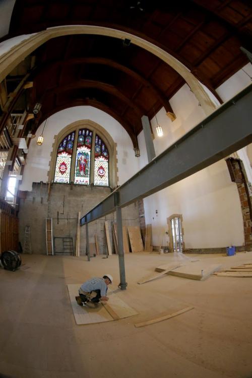 St.Matthews Anglican Church is being renovated to allow for 26 apartments inside, Friday, April 26, 2013. (TREVOR HAGAN/WINNIPEG FREE PRESS)