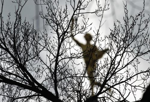The Golden Boy is seen through budding tree branches at the Legislative Building, Saturday, April 28, 2013. (TREVOR HAGAN/WINNIPEG FREE PRESS)