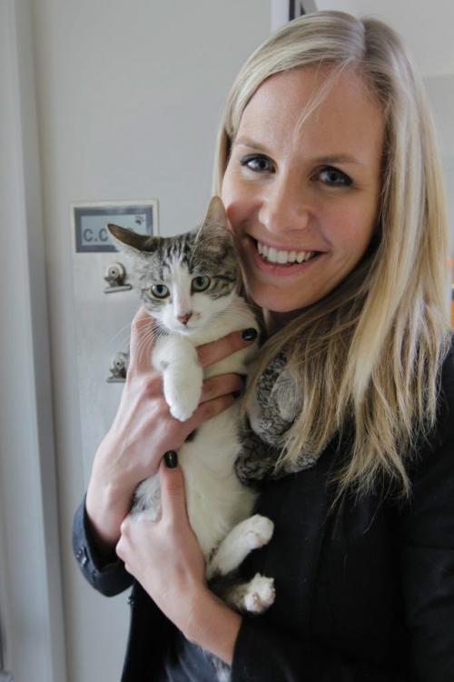 Hannah Rose Pratt from the humane society with a cat. See Ashley's story on cat fixing. May 2, 2013  BORIS MINKEVICH / WINNIPEG FREE PRESS