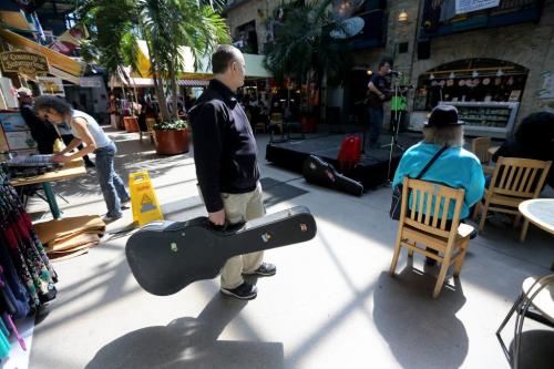 Buskers auditioning for passes at The Forks, Saturday, May 4, 2013. (TREVOR HAGAN/WINNIPEG FREE PRESS)