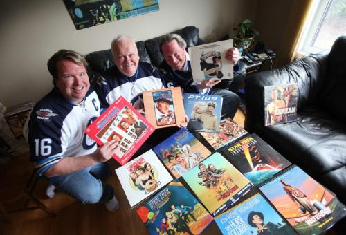 Martin family enjoy collecting Laserdiscs, see Dave Sanderson column. Blaine Martin, his dad Byron (centre) and Brent Martin (right) hold some of their favorite discs.   .See Bart Kives Story.  Photography Ruth Bonneville Ruth Bonneville /  Winnipeg Free Press)
