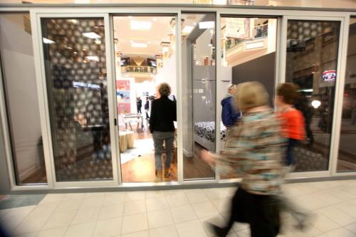Winnipeger's  get a glimpse Glass House Thursday afternoon when Urban Capital and Longboat Development Corporation unveiled a 674-square-foot pop-up model of a Glasshouse Skyloft Suite in the centre court of CityPlace.  Photography Ruth Bonneville Winnipeg Free Press
