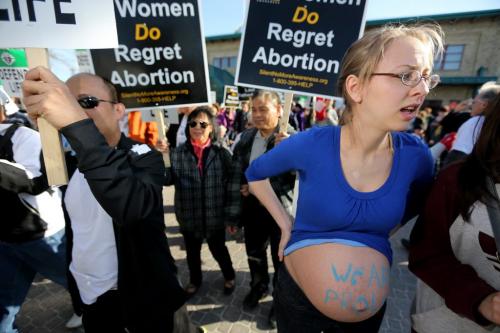 Elizabeth Andrzejczak, 26, who is 34 weeks pregnant, at an Anti Abortion rally at The Forks, Thursday, May 9, 2013. (TREVOR HAGAN/WINNIPEG FREE PRESS) Lindor Reynolds story.