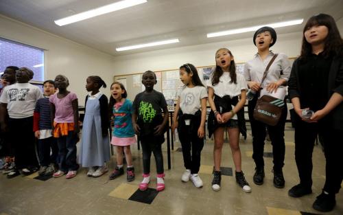 Status4, a music program made up of a diverse group of children rehearsing at Elmwood High School for a concert tomorrow night, Thursday, May 9, 2013. (TREVOR HAGAN/WINNIPEG FREE PRESS)