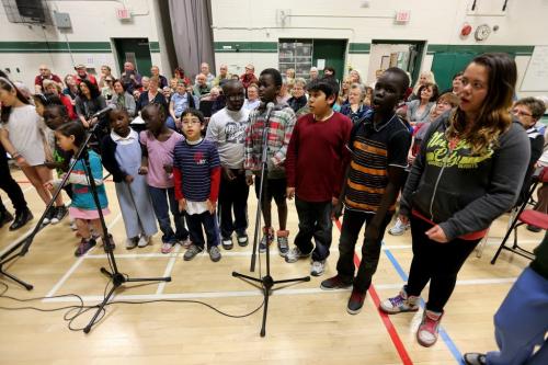 Status4, a music program made up of a diverse group of children rehearsing at Elmwood High School for a concert tomorrow night, Thursday, May 9, 2013. (TREVOR HAGAN/WINNIPEG FREE PRESS)