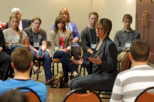 Provincial forum on safe schools and bullying at Club Regent Hotel in Transcona. Education minister Nancy Allan talk to the kids in a Q&A. May 10, 2013  BORIS MINKEVICH / WINNIPEG FREE PRESS