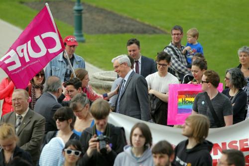 Bill 18. International day against Homophobia at the leg. Greg Selinger in the crowd. May 16, 2013  BORIS MINKEVICH / WINNIPEG FREE PRESS