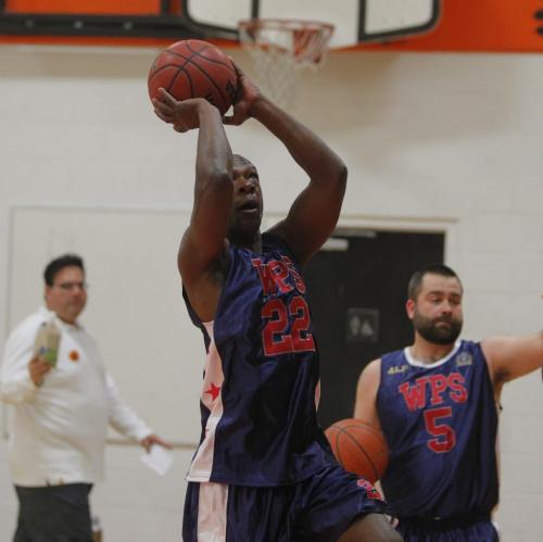 Winnipeg Police Basketball Team played against the youths involved in the 4Life Foundation at St. Johns High School, 401 Church Avenue from 12:00 noon - 1:30 pm. Chief Devon Clunis and several Winnipeg Blue Bomber Players played on the Winnipeg Police Basketball team. May 17, 2013 BORIS MINKEVICH / WINNIPEG FREE PRESS