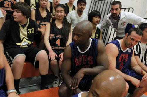 Winnipeg Police Basketball Team played against the youths involved in the 4Life Foundation at St. Johns High School, 401 Church Avenue from 12:00 noon - 1:30 pm. Chief Devon Clunis and several Winnipeg Blue Bomber Players played on the Winnipeg Police Basketball team. May 17, 2013 BORIS MINKEVICH / WINNIPEG FREE PRESS