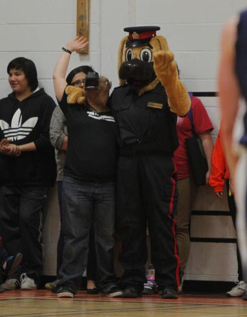 Winnipeg Police Basketball Team played against the youths involved in the 4Life Foundation at St. Johns High School, 401 Church Avenue from 12:00 noon - 1:30 pm. Chief Devon Clunis and several Winnipeg Blue Bomber Players played on the Winnipeg Police Basketball team. May 17, 2013  BORIS MINKEVICH / WINNIPEG FREE PRESS